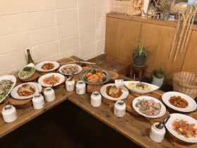 岡山ワイン会　アンソレイユ食事